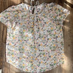 LC Lauren Conrad Floral short sleeve blouse